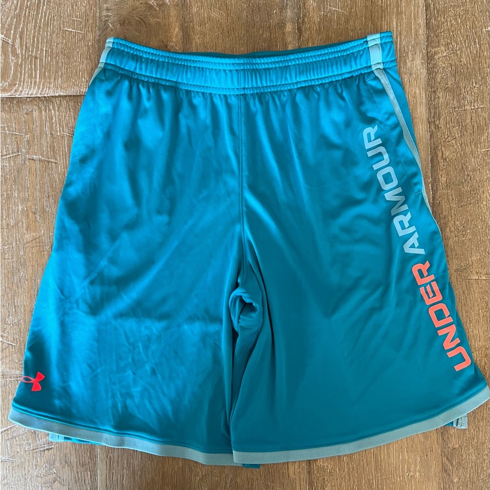 Under Armour Blue Performance Shorts YLG Lightweight Athletic- UA Stunt 3.0. NWT